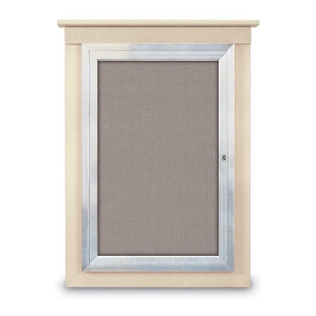 United Visual Products Single Door Enclosed Letterboard, 60"x42", UV1306TB-SATIN-GREEN UV1306TB-SATIN-GREEN
